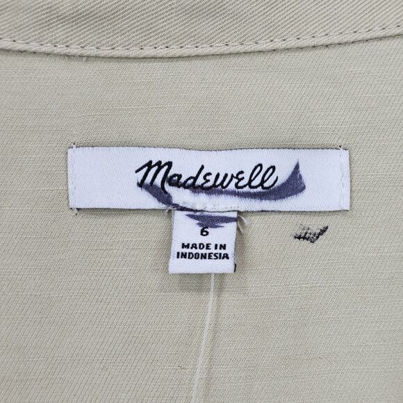 NWT Madewell Tie-Waist Linen Blend Romper In Summer Dune Tan Size 6 - Picture 11 of 12